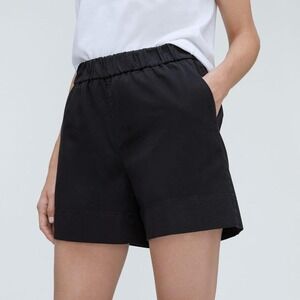 Everlane Easy Shorts Women's Size 4 Black Organic Cotton Pull On Classic Minimal